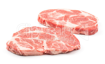 Raw pork meat isolated on white