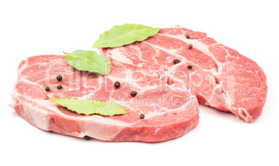 Raw pork meat isolated on white