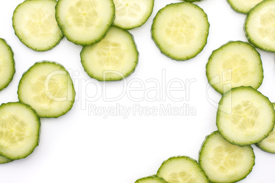 Hothouse cucumber isolated on white