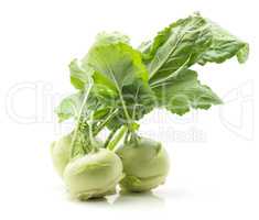 Raw kohlrabi isolated on white