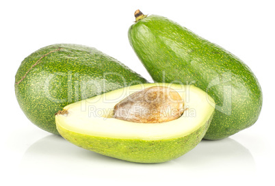 fresh Raw smooth avocado isolated on white