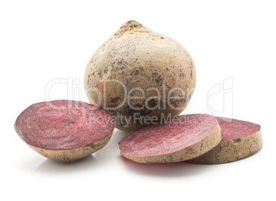 Raw beetroot isolated on white