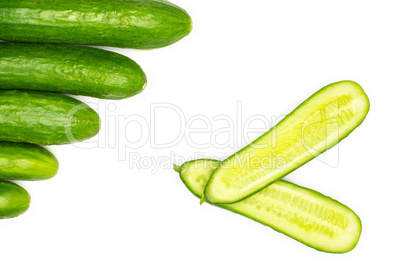 Fresh raw mini cucumber isolated on white
