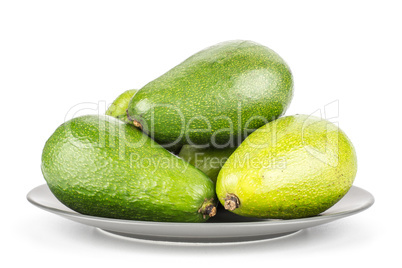 fresh Raw smooth avocado isolated on white