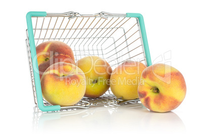 Fresh Raw yellow peach isolated on white