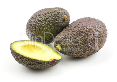 Fresh purple avocado isolated on white