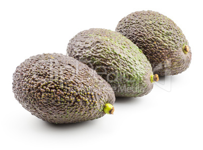 Fresh purple avocado isolated on white