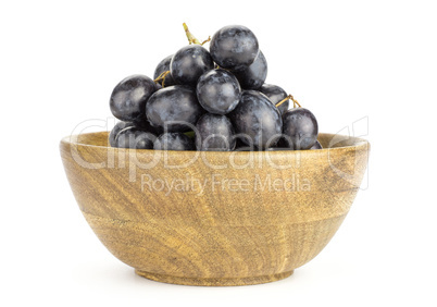 Fresh Black Wine Grapes isolated on white