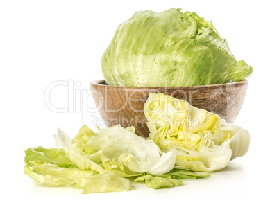 Fresh Raw Iceberg Lettuce isolated on white