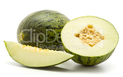 Santa Claus melon isolated on white