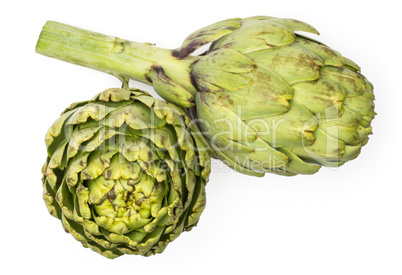 Fresh raw artichoke isolated on white