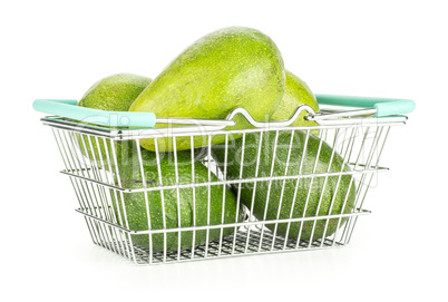 fresh Raw smooth avocado isolated on white