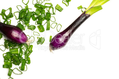 Fresh Raw green spring onion isolated on white