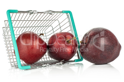 Fresh raw apple red delicious isolated on white