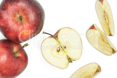 Fresh raw apple red delicious isolated on white