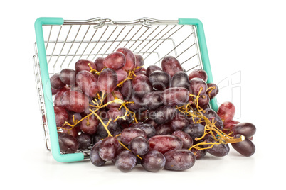 Raw fresh red globe grape isolated on white