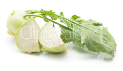 Raw kohlrabi isolated on white