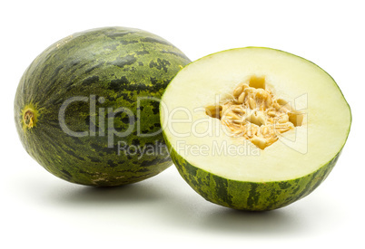 Santa Claus melon isolated on white