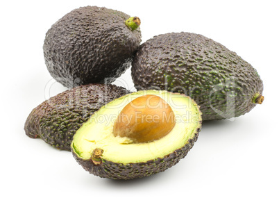 Fresh purple avocado isolated on white