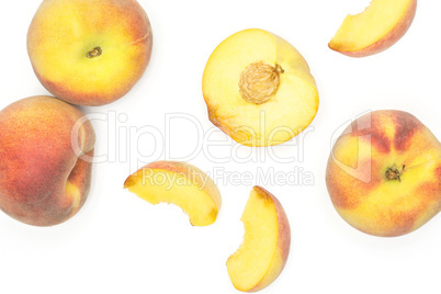 Fresh Raw yellow peach isolated on white