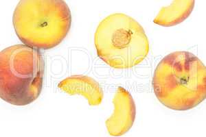 Fresh Raw yellow peach isolated on white