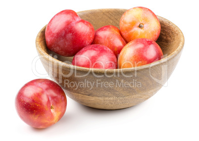 Fresh Red Plum isolated on white