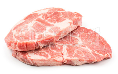 Raw pork meat isolated on white