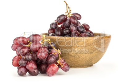 Raw fresh red globe grape isolated on white