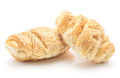 Chocolate croissant isolated on white