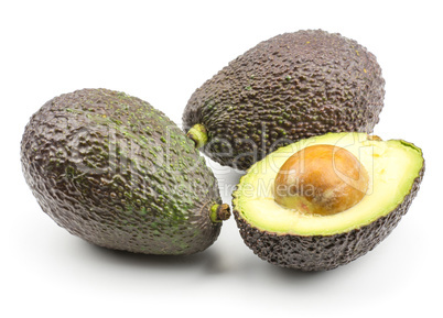 Fresh purple avocado isolated on white