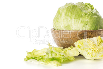 Fresh Raw Iceberg Lettuce isolated on white