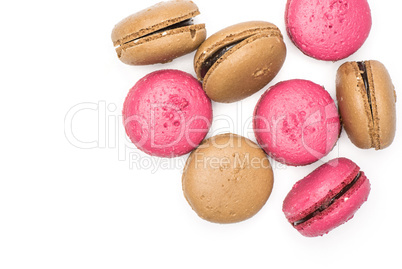 Colourful French macaron (macroon) isolated on white