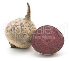 Raw beetroot isolated on white