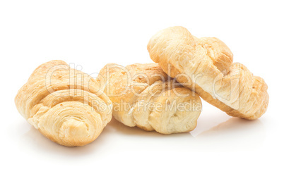 Chocolate croissant isolated on white