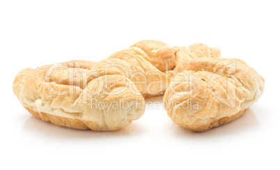 Chocolate croissant isolated on white