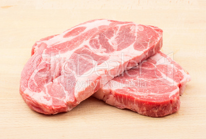 Raw pork meat isolated on white