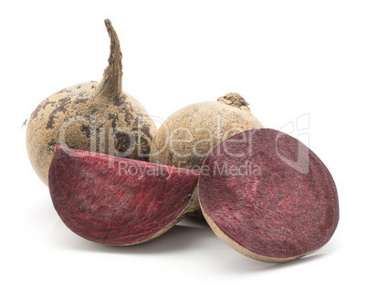 Raw beetroot isolated on white