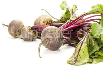 Fresh raw red beetroot isolated on white