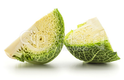 Fresh Savoy Cabbage isolated on white