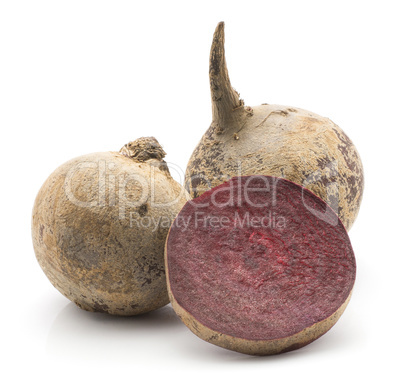 Raw beetroot isolated on white