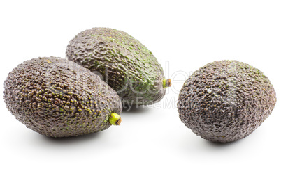 Fresh purple avocado isolated on white