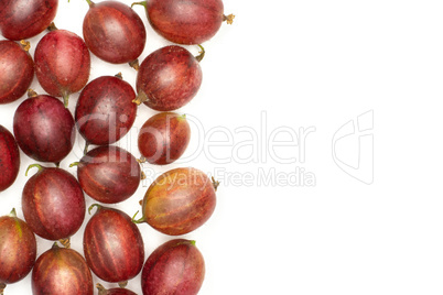 Fresh raw red gooseberry isolated on white