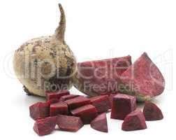 Raw beetroot isolated on white