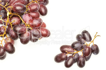 Raw fresh red globe grape isolated on white