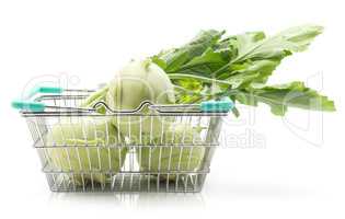 Raw kohlrabi isolated on white