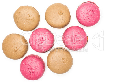 Colourful French macaron (macroon) isolated on white