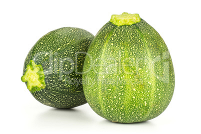 Fresh raw round Zucchini isolated on white