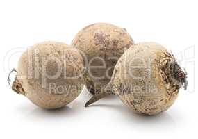 Raw beetroot isolated on white