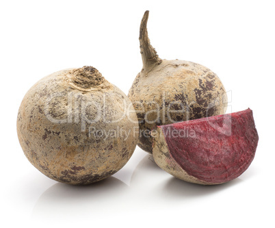 Raw beetroot isolated on white