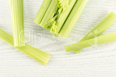 Fresh Celery isolated on grey wood